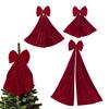 Рождественский бант Верхушка для елки Украшение Бордовый бархатный Венок Банты Рождественская подвесная лента Подарочные банты для праздничного дома Стены Уличная вечеринка Украшение