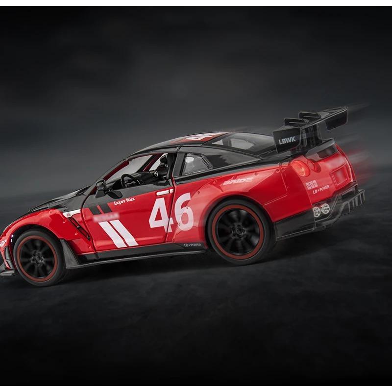 1/22 Nissan Skyline Ares GTR R35 гоночные литые игрушечные машинки игрушечные литые модели автомобилей коллекция звук и свет детские игрушки