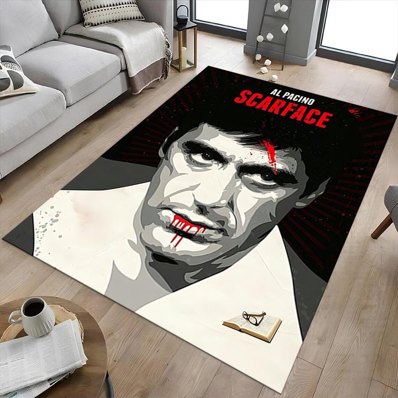 Scarface Al Pacino'S Iconic Role Carpet For Playroom Bedroom Living Room Sofa Home Decorkids Game Area Rug Nonslip Floor Mat