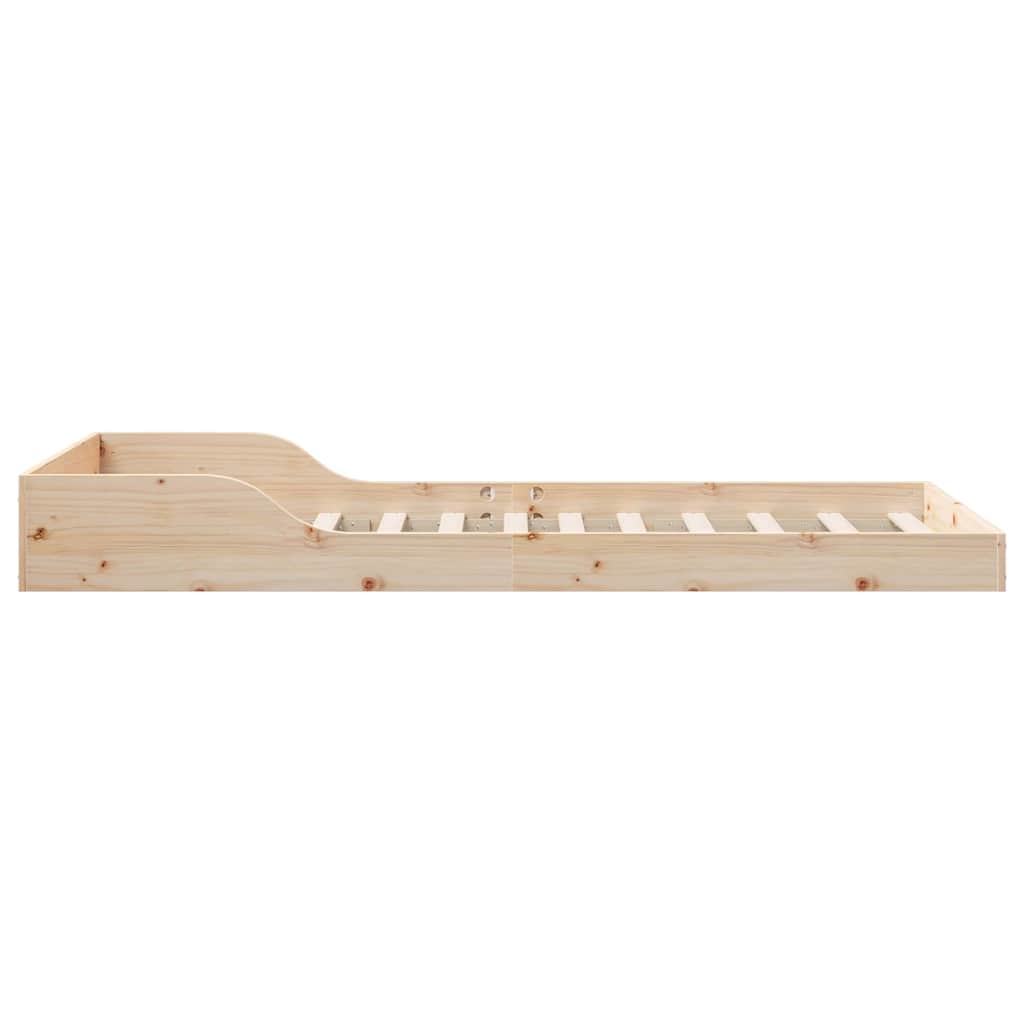 Natural Wooden Bed Frame 80 x 200 cm Solid Pine Wood