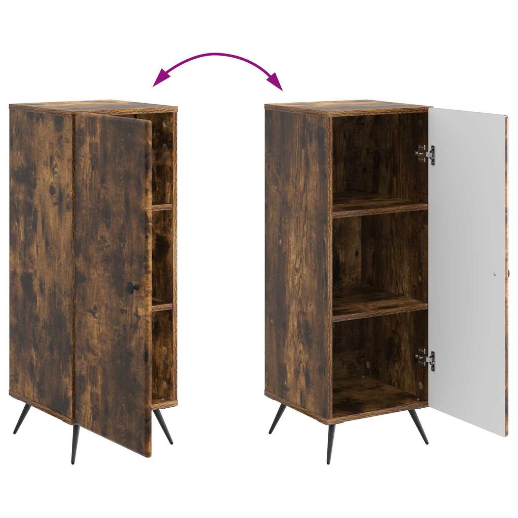 Sideboard Smoked Oak 33 x 34.5 x 90 cm Wood Based Material