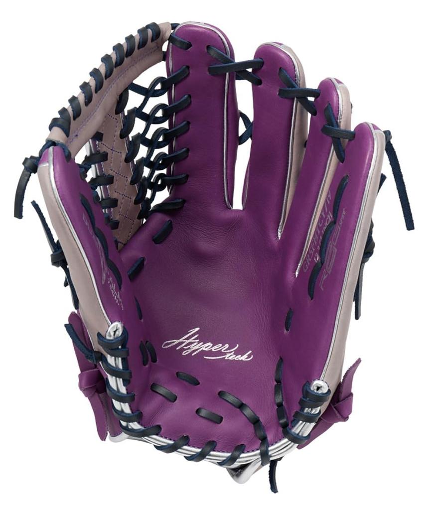 Rawlings Hyper Tech Color Sync Outfielder Glove GR5FHTCY719 12.75 Inches Purple Gray Right-Hand Throw