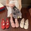 French Evening Wind Mary Jane Shoes Double Bow Soft Sole Single Shoes Ballet Shoes Early Spring Flats Women's Shoes with Skirts