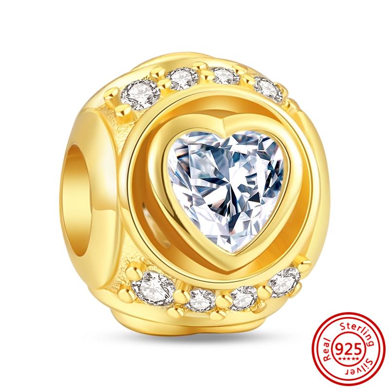 S925 Sterling Silver Golden Charm Crown Family Tree Safety Chain Hollow Beads Fit Original Bracelets Women Europe Jewelry