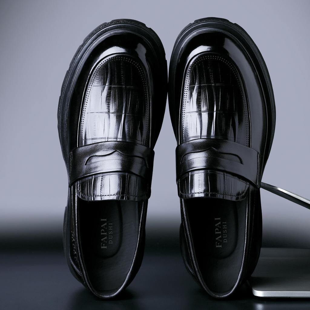 Осень новая повседневная кожаная обувь мужские кожаные лоферы на одной педали первый слой коровьей кожи деловая платьевка для работы кожаная обувь тренд