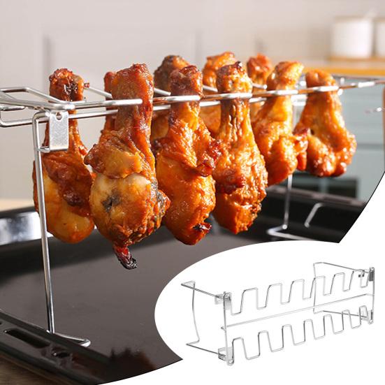 Roaster Rack Food Grade Heat Resistant Foldable Non-stick Grilling Stainless Steel Chicken Leg Wing Grill Rack BBQ Accessories