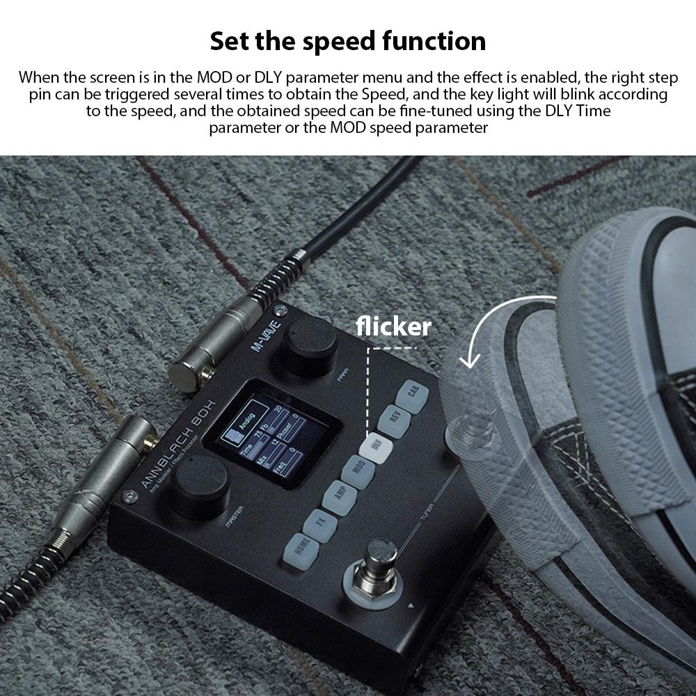 M-VAVE Guitar/Bass AMP Modeler Мультиэффектный процессор 80 редактируемых пресетов 6 модулей эффектов 3-полосный