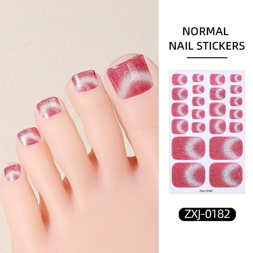 6Sheets Shimmering Glitter Toenail Stickers Colorful Toe Nail Sticker  Summer Use