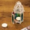 2 Piece Moroccan Style Candle Lights - Small Tea Light Candle Holder with Stained Glass Panel