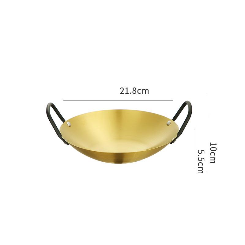 Stainless Steel Seafood Rice Pot Home Cooking Paella Pan Picnic Snack Plates Cookware Saucepan Dry Pots with Handle for Kitchen