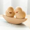 Funny Duck Gift Mini Duck Desktops Decorations 2Pcs Wood Ornament Set Couple Small Statue Decorations