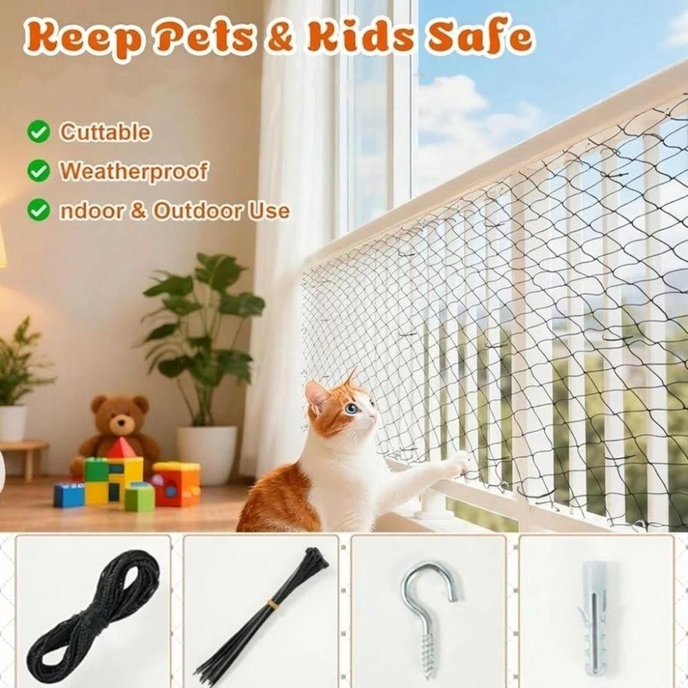 Plastic Pet Balcony Protective Net Bite Resistant Cat Safety Net Cat Window Sill Fence Patio