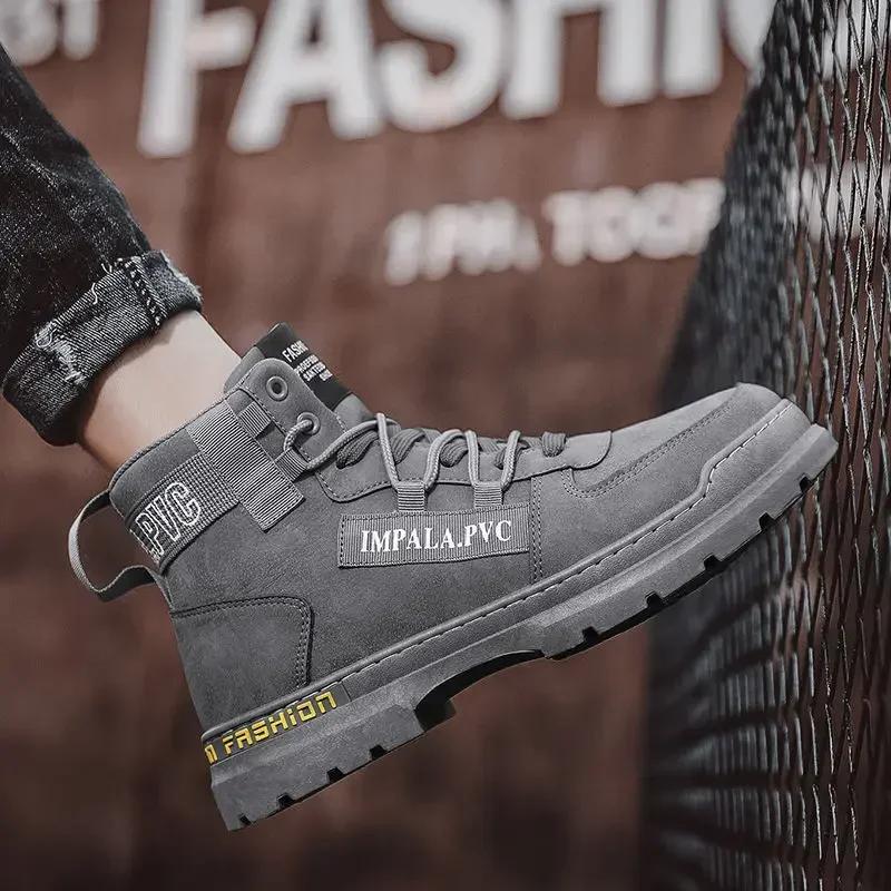 Мужская обувь Зима Мужские кроссовки Спортивные ботинки Теплые Нескользящие Трендовые 2025 Y2k Удобные Предлагает Винтаж Размер 45 Низкая цена