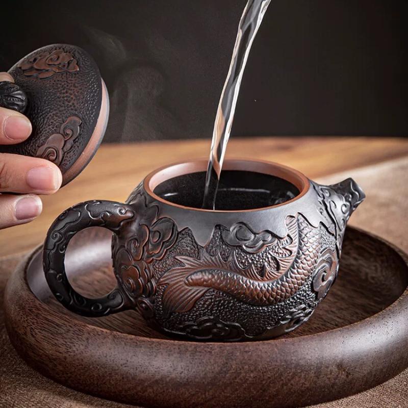 175 мл ручной работы фиолетовый песчаный чайник антикварный китайский дракон горшок Xishi фильтр пузырьковый чайник керамический кунг-фу чайный набор