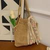 Летние плетеные сумки через плечо с полым узором, женская новая повседневная пляжная сумка, универсальный дизайн с кружевом, сумка-тоут через плечо для поездок на работу KTB
