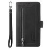 For OnePlus 15R 5G Case 9 Card Slots Zipper Wallet PU Leather Phone Cover with Wrist Strap