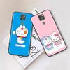 Black Case for iPhone 16 15 Plus 14 13 12 11 Pro 8 6 SE XR XS Max P30 Nova 5T Y5P Y6 Y7 Y8P Y9 Realme C30 C33 C31 W-55 Cute Doraemon