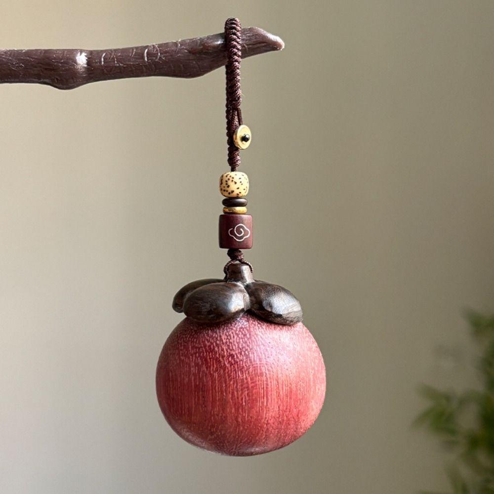 Mangosteen Wooden Pendant Phone Chain Chinese Style Car Keyring Sandalwood Keychain Decoration
