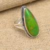 Green Copper Turquoise Gemstone Handmade 925 Sterling Silver Wedding Jewelry Ring