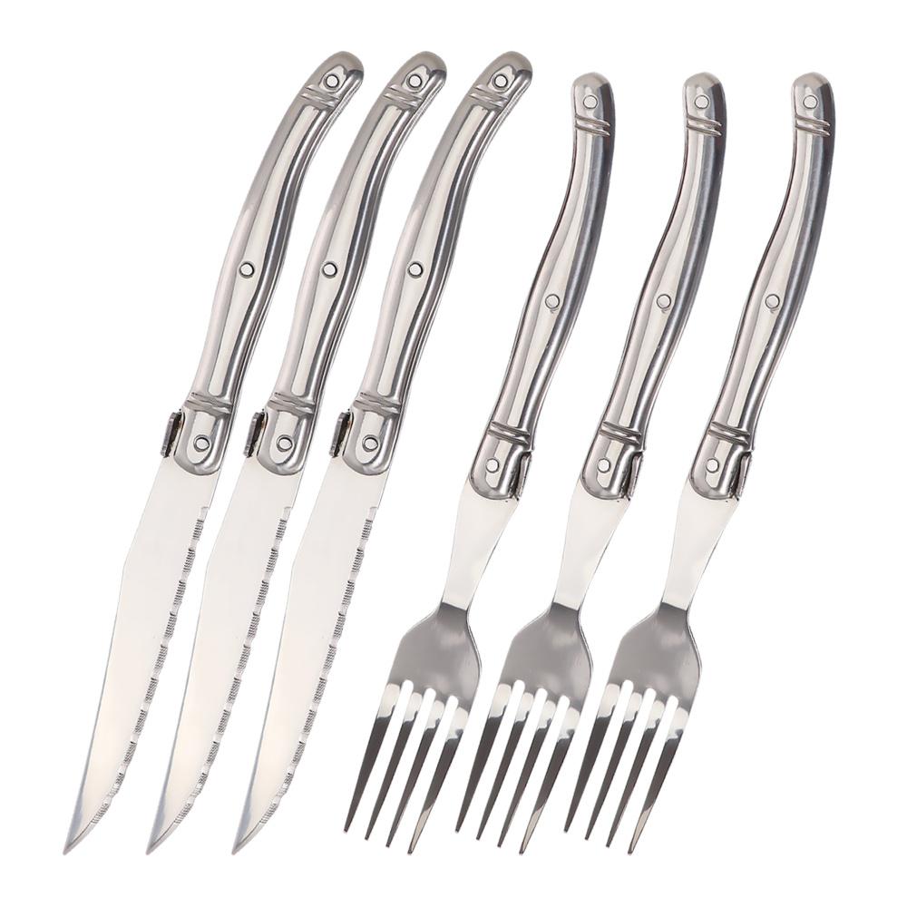 Jaswehome Набор столовых приборов из нержавеющей стали Laguiole, декорированный столовыми ножами, вилками и ложками, наборы столовых приборов в стиле вестерн