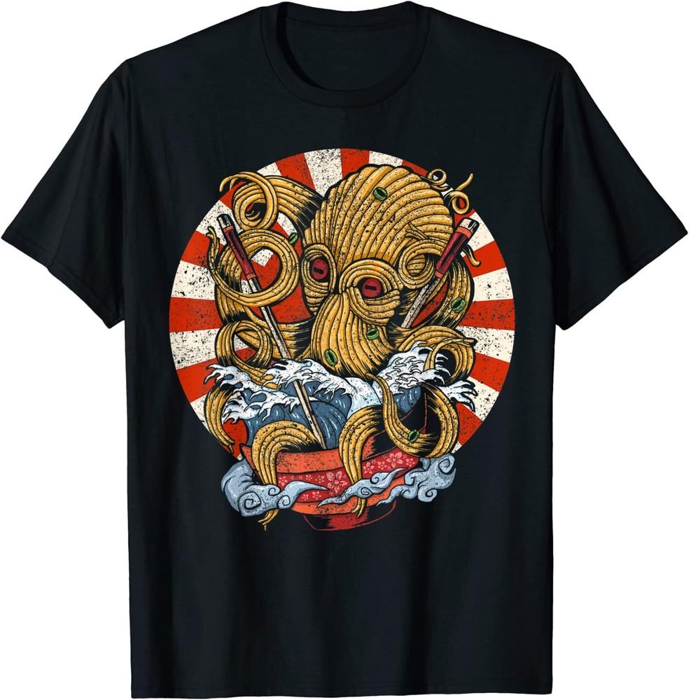 Octopus Kraken Japanese Ramen Retro Anime Tee T-Shirt