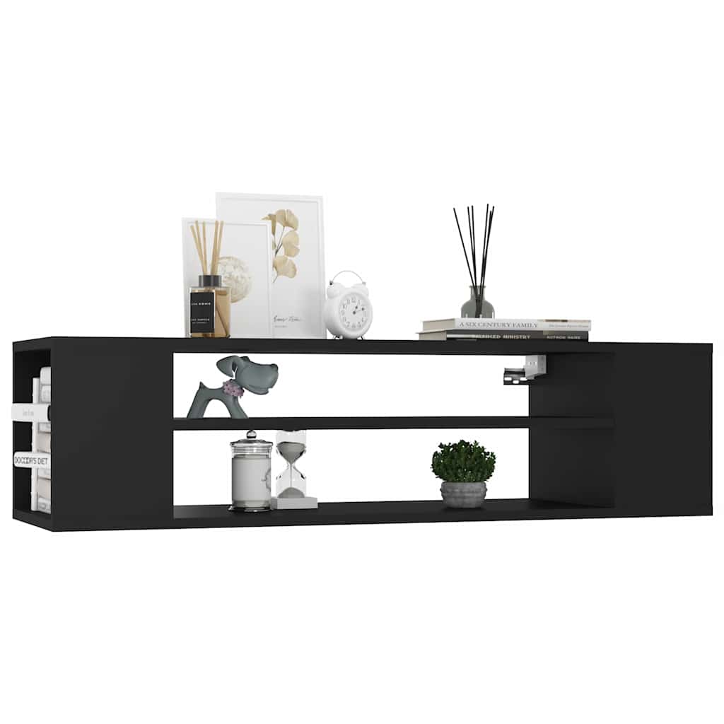 TV Wall Cabinet Black 100x30x26.5 cm Engineered Wood