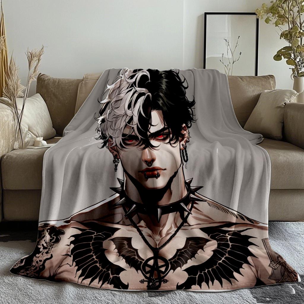 1Pcs Anime villain is handsome soft Thin Blanket Flannel Decoration Suitable for sofas bedrooms air-conditioned rooms Gifts