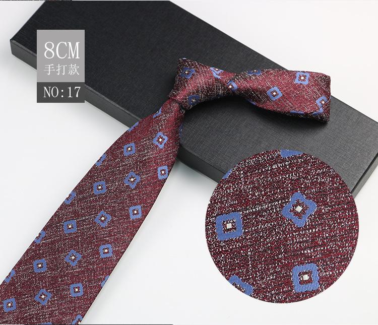 Мужской галстук 8 см Платье Джентльменский костюм Рубашка Бордовый Свадебный Жених Узор Ручная работа Деловой галстук