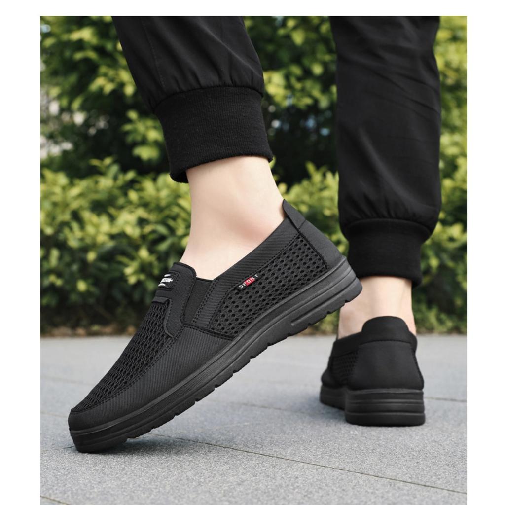 Мужские дышащие сетчатые туфли, легкие туфли на мягкой подошве, туфли с неглубоким горлом