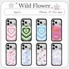 2025 Чехол для телефона Wildflower 3D Цветные сердца для iPhone 17 Pro Max 12 13 14 15 16 Plus Air 17pro WF Plus Чехол с бантом и кошкой