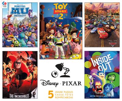 Ceaco - Набор пазлов 5-в-1 Disney/Pixar: Университет Монстров (МУ, Суперсемейка, История игрушек 2, Тачки, Головоломка)