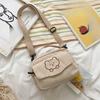 Small Bag Style Canvas Tote Shoulder Bags Cute Bear Embroidery Crossbody Messenger Bag Handbag
