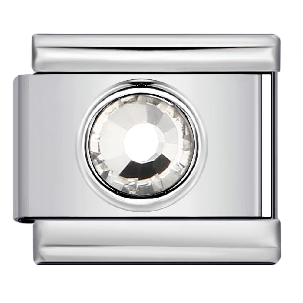 Stainless Steel Italian Bracelet Round Hearts Colorful Zirconia for Female Elastic Charm 9mm Link DIY Making Jewelry Party Gifts