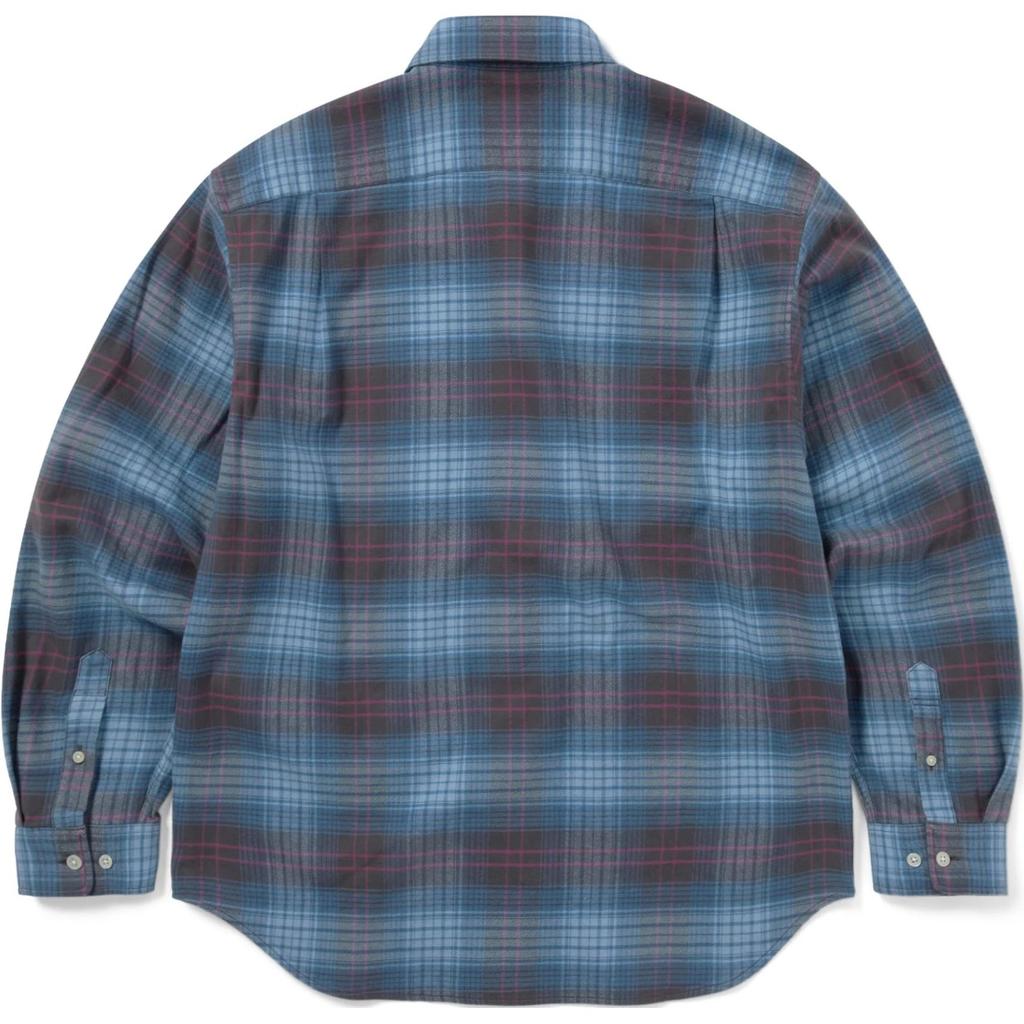 Thisisneverthat Plaid Button Single Pocket Logo Long Sleeve Shirt Unisex shirts TN251WSHTL03BLU