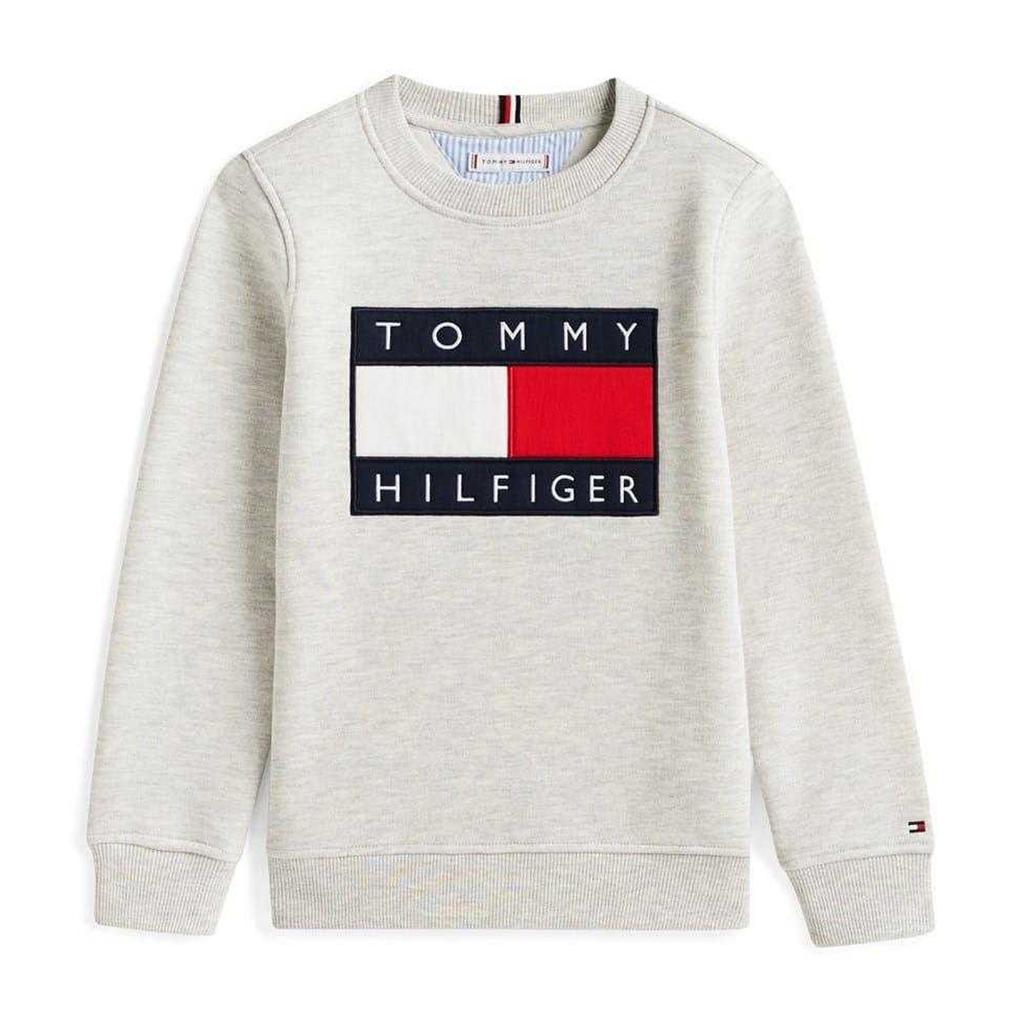 Tommy Hilfiger Детский свитшот с вышивкой в стиле heritage, с круглым вырезом
