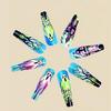 24Pieces Halloween Coffin Fake Nail Blue Bat Pumpkin Design Durability Nail For Women Party Costume Accessories
