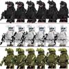 Modern Military SWAT Ghost Commando Special Forces Army Soldier Figures Police Weapon Building Block Toy Brick Christmas Thanksgiving Gift for Kids