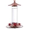 Elegant Copper Glass Hummingbird Feeder 12oz 4 Feeding Ports Wide Mouth Easy Clean Bee Guard Garden Decor