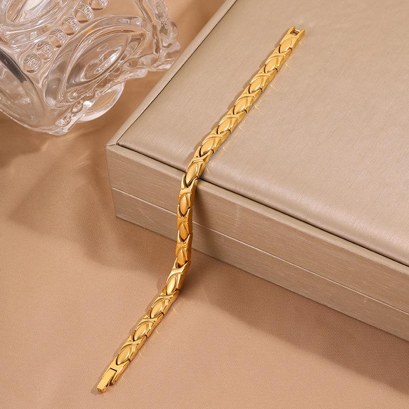 Женский универсальный браслет-часы из нержавеющей стали с магнитным замком с покрытием из 18-каратного золота