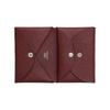 Hermes Calvi Duo Compact Palladium Press Button Closure Mysore Goat Leather Card Holder Women card holder Rouge-H H082977CK55