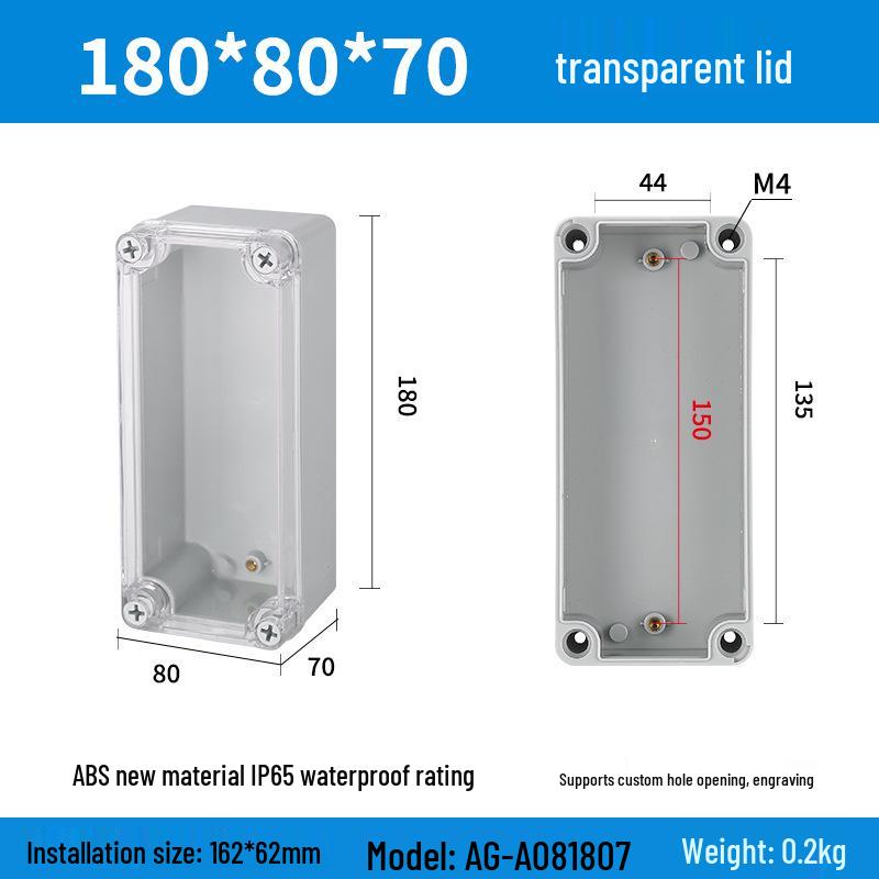 Уличный водонепроницаемый ABS корпус блока питания и розетки для мониторинга с клеммной колодкой и кнопкой