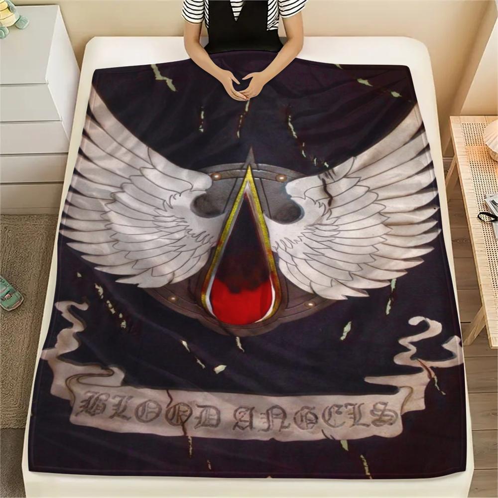 Blood Angels cool Print Flannel Blanket, High quality Comfortable for All Seasons, Home Decor, Warmth and Comfort, Perfect for Christmas Gifts10