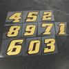 1PC Matte Gold Number 0-9 Motorcycle Stickers Waterproof for DIY Motorbike Fuel Tank Helmet Windshield Universal Vinyl Decals