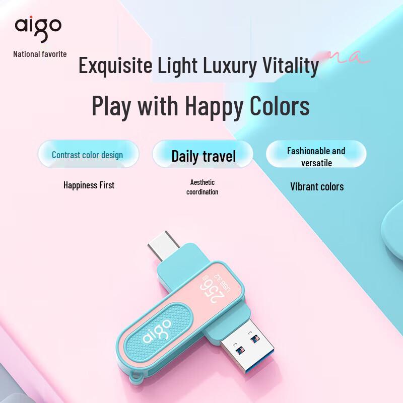 aigo U352 64GB Type-C USB 3.2 Dual Interface High-Speed Flash Drive