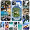 Летний Закат на Пляже Море Пальма Чехол для iPhone 16 15 14 13 12 11 Pro Max Чехол для Телефона Apple X XS 7 Plus 8 + Арт Индивидуальный Pri