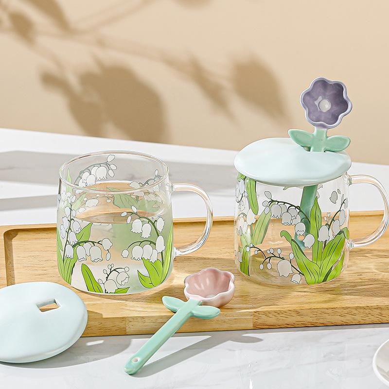 Высококачественная боросиликатная стеклянная чашка, набор цветов, стакан для воды, офисный напиток, бытовая чашка, распродажа, подарок