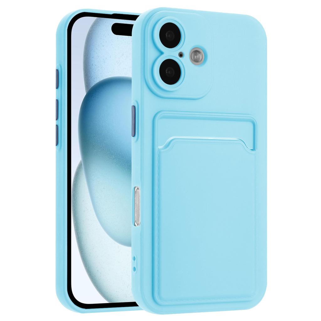 For iPhone 16 Plus Case Flexible TPU Phone Cover with Back Card Slot
