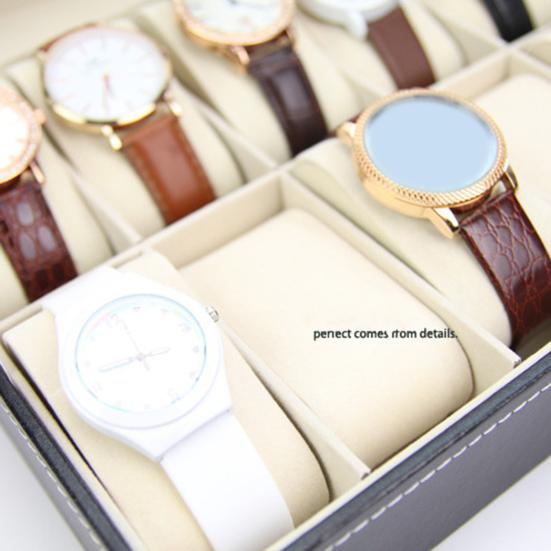 Коробка для часов со стеклянной крышкой Просторная внутренняя мягкая подкладка Водонепроницаемый компактный размер Портативная коробка для часов Органайзер Чехол для хранения ювелирных изделий