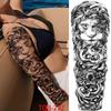 1 PC 480*170MM Full Arm Temporary Tattoo Sticker Sleeve Men Women Fashion Sexy Fake Tattoo Wolf  Lion Tiger Painting Tattoo Skull Angel Tattoo