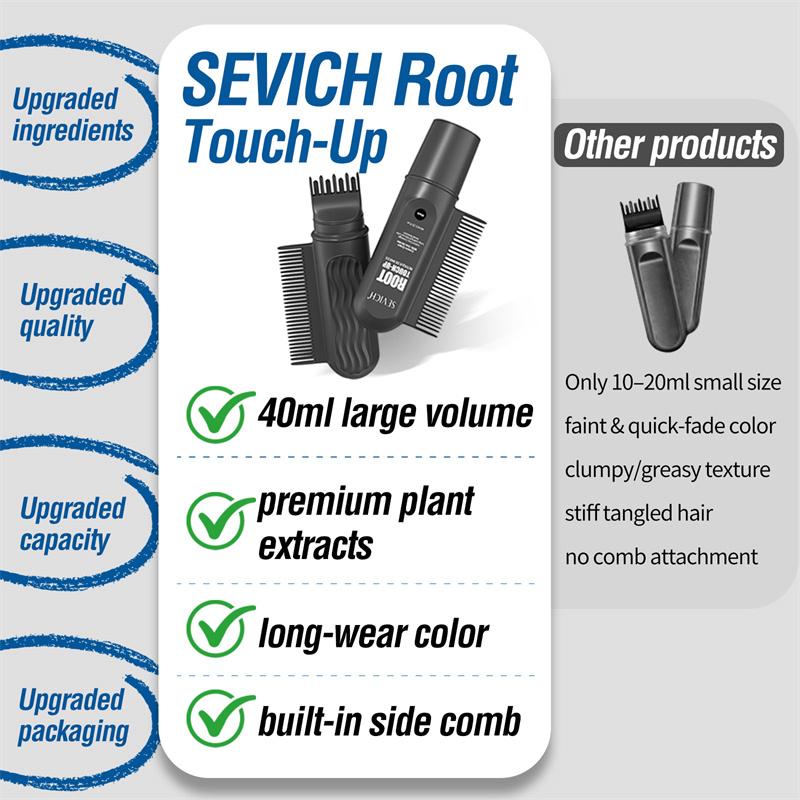 SEVICH Hair Root Touch Up Color Stick 40ml Gray Hair Coverage Quick Dry Waterproof Black Dark Brown
